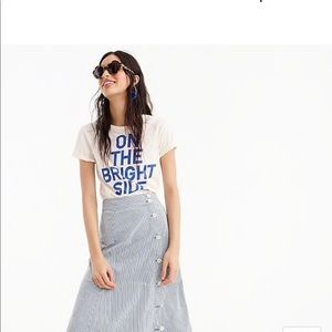 NWT JCrew Side-button skirt in tahlia stripe